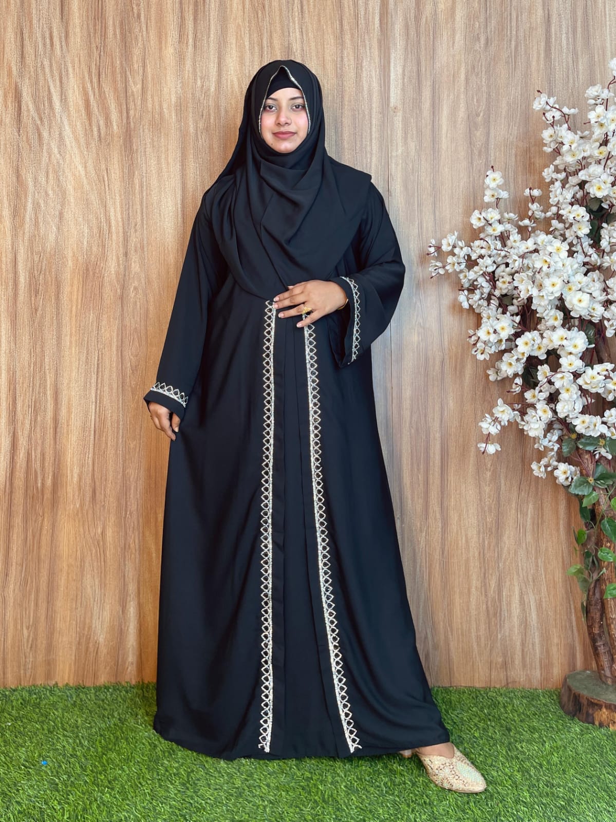 WhatsApp-Image-2026-02-16-at-11.45.59-PM.jpeg LB-03 (Black-2) ষ্টোন চেরি কাপড় বোরখা - Image 1